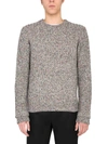 Helmut Lang Cashmere-wool Blend Speckled-ribbed Knit Jumper In Nero