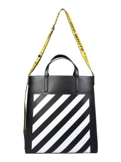 Off-white Diagonal Tote Bag In Black