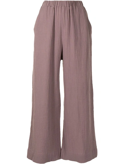 0711 Textured-effect Flared Trousers In Red