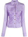 VERSACE RUCHED-FRONT BLOUSE