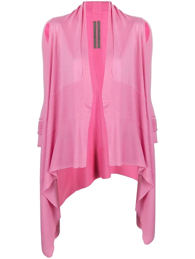 Rick Owens Cut-out Draped Cardigan In Pink