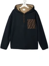 FENDI TEEN FF-MOTIF HOODIE