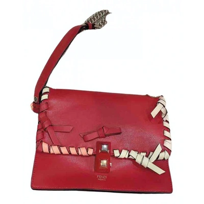 Pre-owned Fendi Kan I Red Leather Handbag