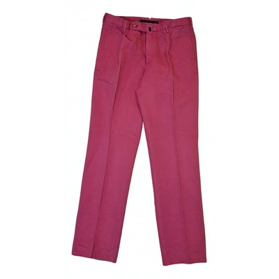 Pre-owned Incotex Linen Trousers In Pink
