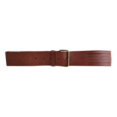 Pre-owned Rue Blanche Leather Belt In Brown