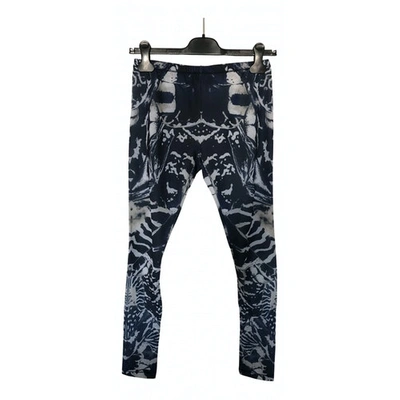 Pre-owned Mcq By Alexander Mcqueen Blue Polyester Trousers