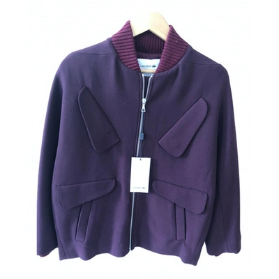 Pre-owned Lacoste Wool Jacket In Burgundy