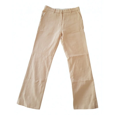 Pre-owned Vanessa Bruno Linen Large Pants In Pink