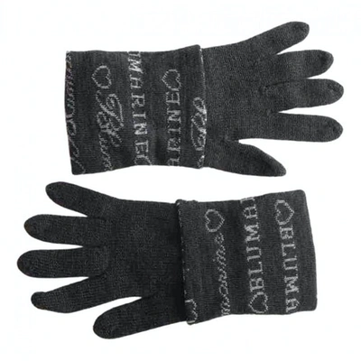 Pre-owned Blumarine Wool Gloves In Grey