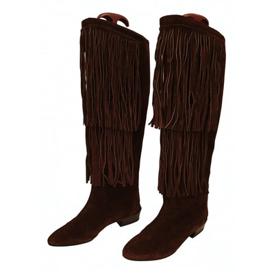 Pre-owned Charles Jourdan Boots In Brown