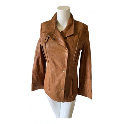 Pre-owned Belstaff Leather Short Vest In Brown