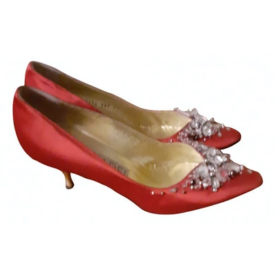 Pre-owned Casadei Cloth Heels In Red