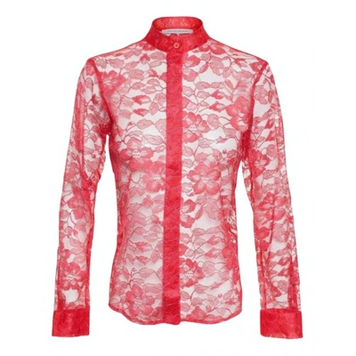 Pre-owned Christopher Kane Lace Blouse In Red