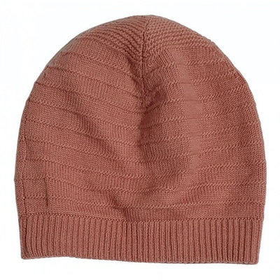 Pre-owned Ganni Cashmere Cap In Pink