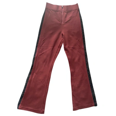 Pre-owned Ganni Fall Winter 2019 Trousers In Burgundy