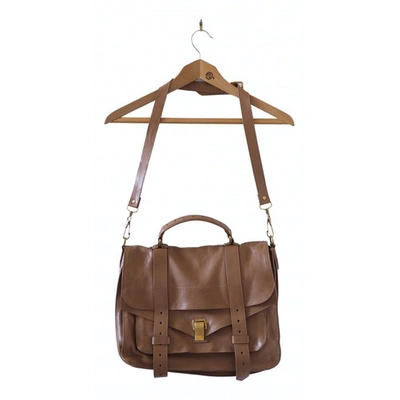 Pre-owned Proenza Schouler Ps1 Large Leather Satchel In Camel