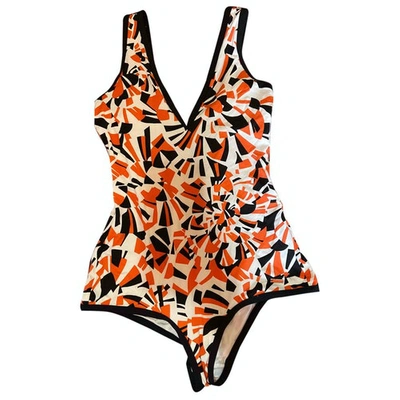 Pre-owned Fendi One-piece Swimsuit In Orange
