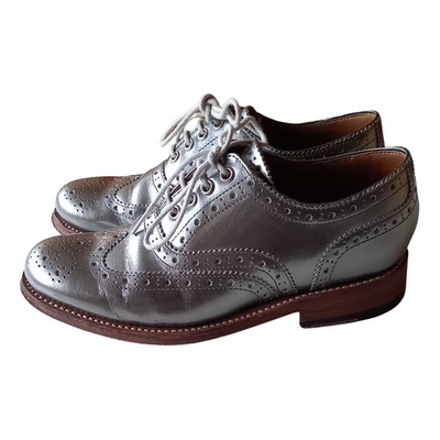 Pre-owned Grenson Leather Lace Ups In Silver