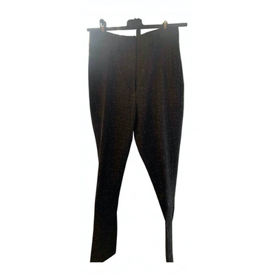 Pre-owned Valentine Gauthier Wool Straight Pants In Black