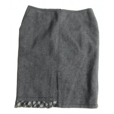 Pre-owned Alberto Biani Wool Mid-length Skirt In Grey