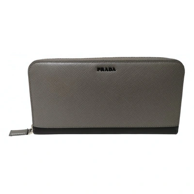 Pre-owned Prada Leather Small Bag In Grey