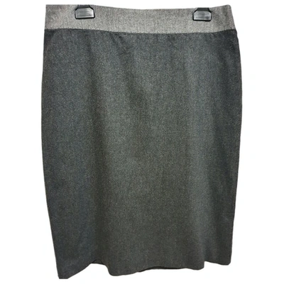 Pre-owned Natan Wool Mid-length Skirt In Grey