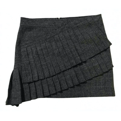 Pre-owned Dkny Wool Mini Skirt In Grey