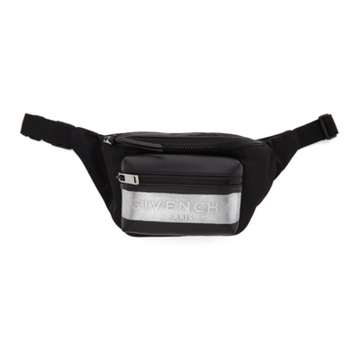 Givenchy Latex Logo Nylon & Leather Belt Bag In 008 Black/