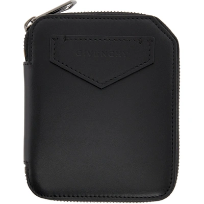 Givenchy Black Medium Antigona Zip Wallet In 006 Black/n