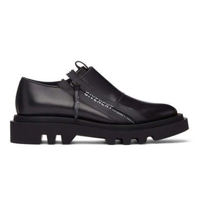 Givenchy Logo-tape Zip-up Derby Shoes In Nero