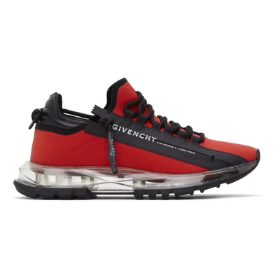 Givenchy Spectre Side-zip Leather Trainers In Red