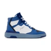 GIVENCHY BLUE THREE-TONED WING HIGH-TOP SNEAKERS