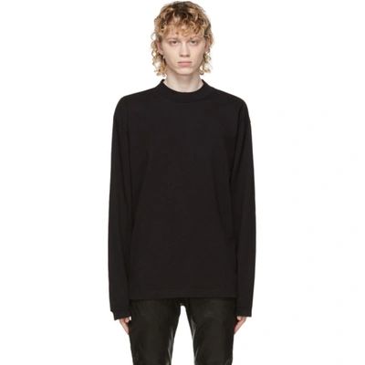 John Elliott Black 900 Mock Neck Long Sleeve T-shirt