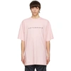 VETEMENTS VETEMENTS 粉色 FRIENDLY LOGO T 恤