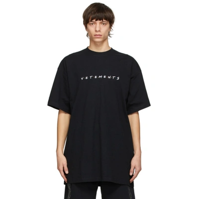 Vetements Friendly Oversized Logo-print Cotton T-shirt In Black