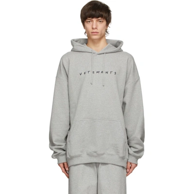 Vetements Logo-print Oversized Hoodie In Grey