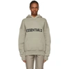 Essentials Taupe Knit Logo Hoodie In Sage