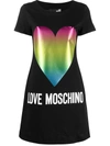 LOVE MOSCHINO HEART PRINT T-SHIRT DRESS