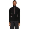 MONCLER BLACK ZIP MOCK POLO NECK GUARD SWEATSHIRT