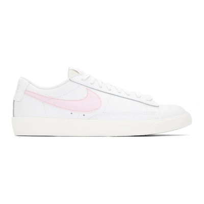 Nike White & Pink Blazer Low Sneakers In 106 White