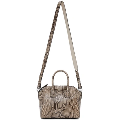 Givenchy Mini Antigona Genuine Python Satchel In Natural