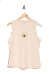 Nicole Miller Evil Eye Embroidery Muscle T-shirt In Blush