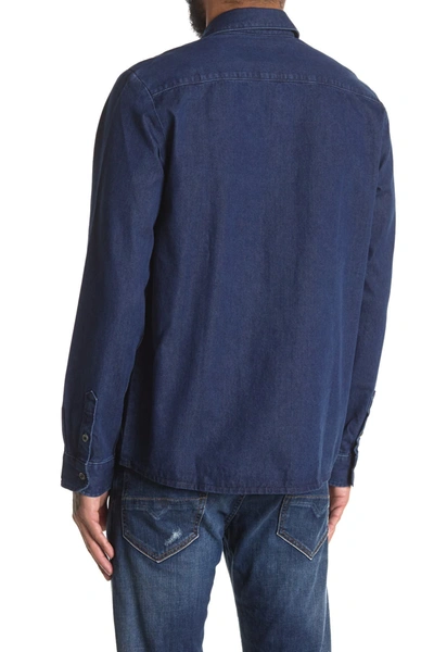 A.p.c. Designer Denim Regular Fit Shirt In Indigo