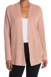 Eileen Fisher Ribbed Knit Boxy Cardigan In Powdr