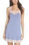 Honeydew Intimates Ahna Lace Trim Jersey Chemise In Bluebell