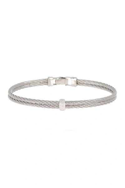 Alor 18k White Gold Stainless Steel Cable Cascade Chain Bracelet In 18kt Wg