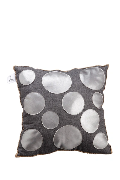 Allstate 16" W X 16" L Silver Dot Pillow In Silver Gray