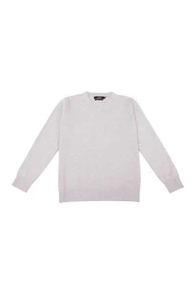 X-ray Kids' Basic V-neck Sweater In Light Heather Grey