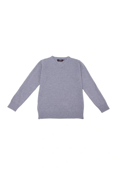 X-ray Kids' Basic V-neck Sweater In Heather Slate