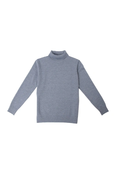 X-ray Kids' Basic Turtleneck Sweater In Heather Slate